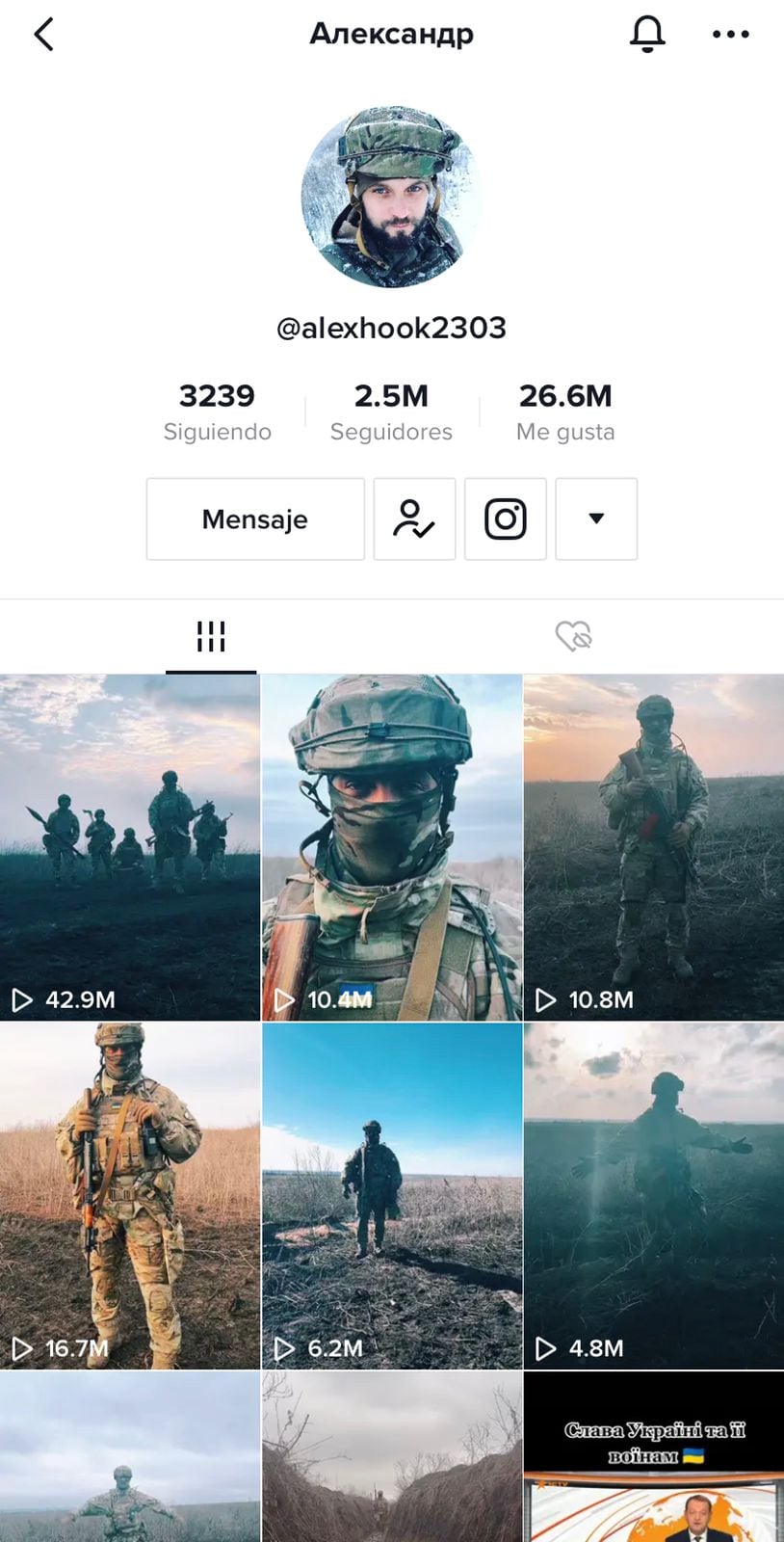 TikTok soldado ucraniano