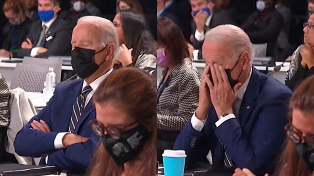 Durante unos momentos, Joe Biden se quedó dormido
