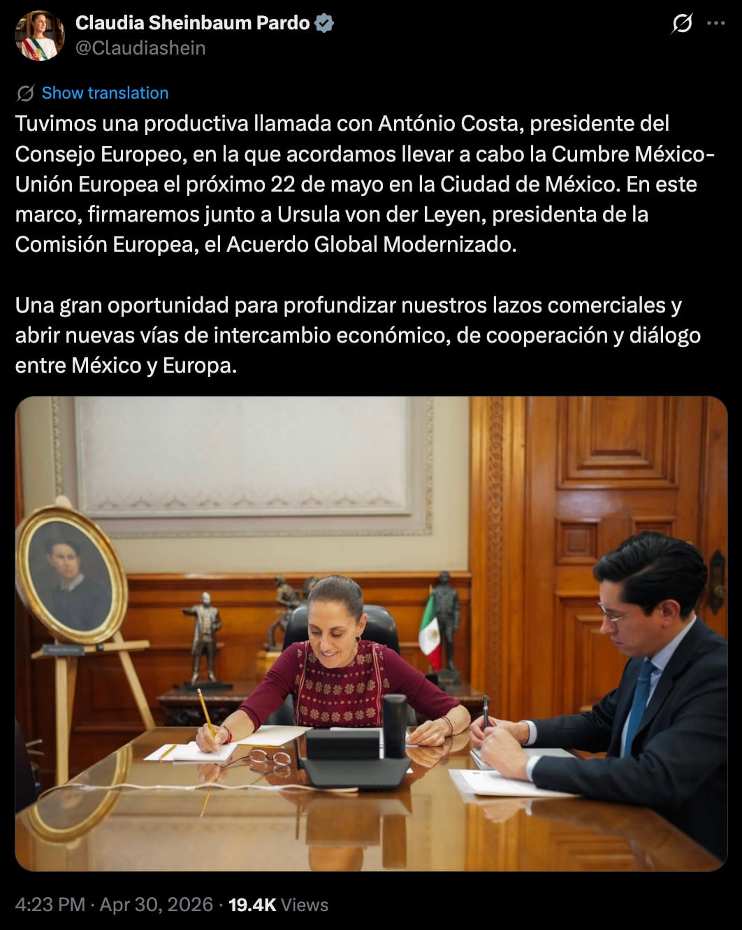 Confirman fecha de la Cumbre México-UE en CDMX