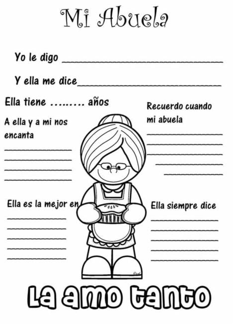 Tarjeta para el Día de los Abuelos para completar 2
