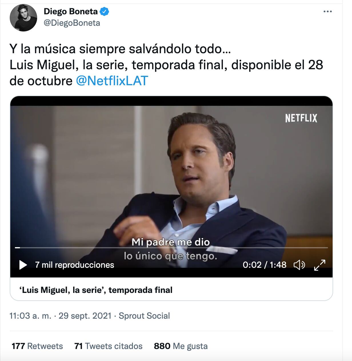Diego Boneta promociona 'Luis Miguel, la serie'