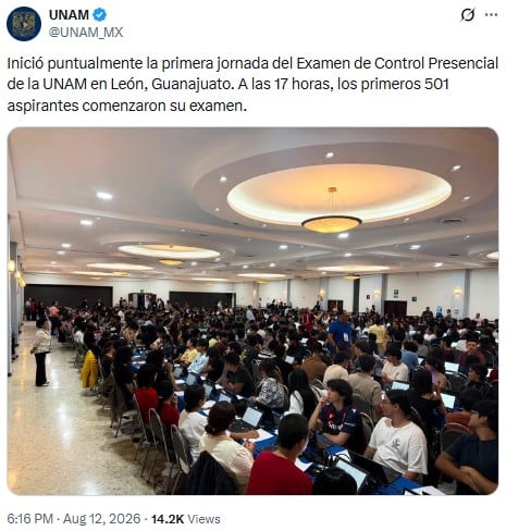 Solo 68% de aspirantes acudió al examen de control de la UNAM