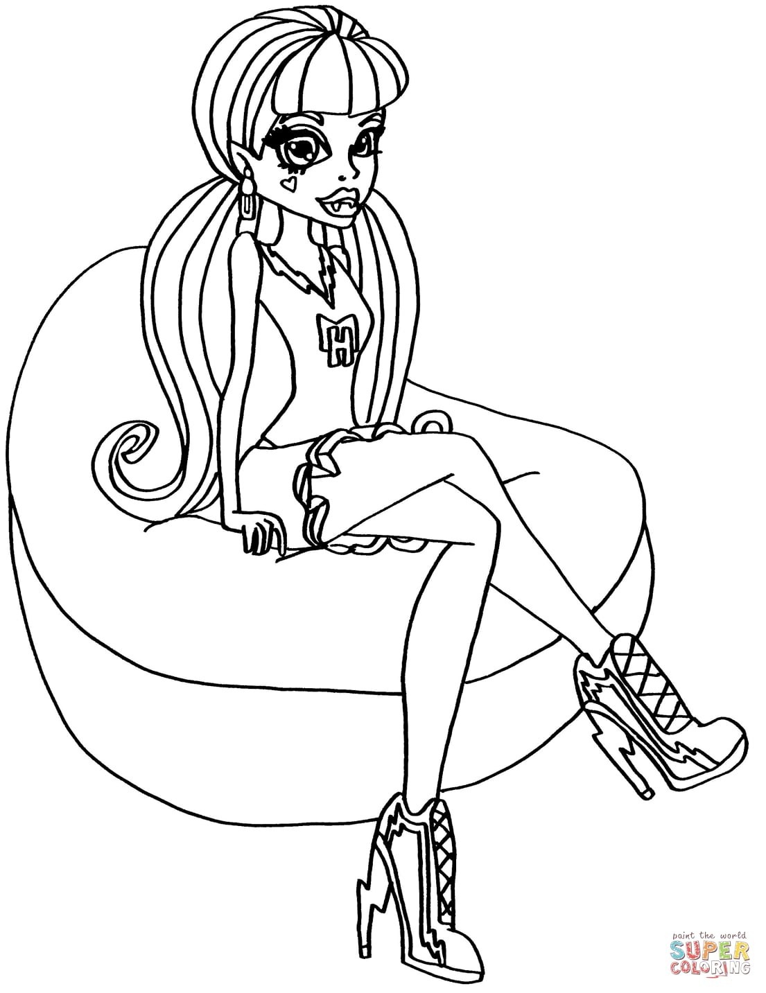 5 dibujos de Draculaura para imprimir y colorear del personaje de Monster High que cumple años en el Día de San Valentín
