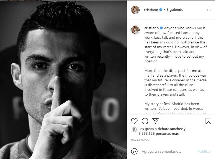 Texto de Cristiano Ronaldo