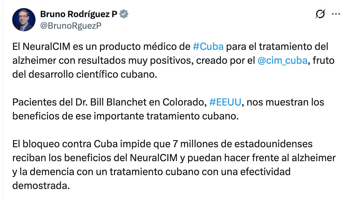 Tratamiento de Cuba contra el Alzheimer, abre debate sobre el bloqueo de Estados Unidos