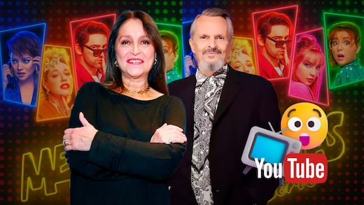 El video de YouTube de Pobre secretaria de Daniela Romo con Miguel Bosé, canción que canta Mariana Treviño en Mentiras, La Serie