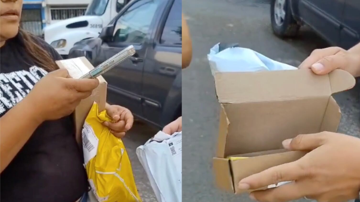 ¡Otra de Mercado Libre! Exhiben a repartidora que entregó paquete abierto