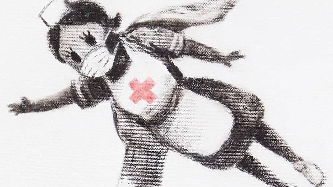 Banksy subastará nuevo cuadro donde hace homenaje a personal médico