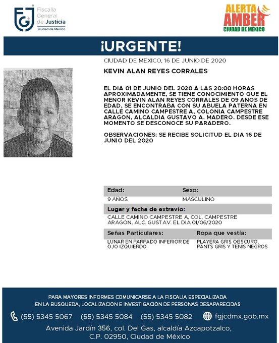 Ficha de búsqueda de Kevin.
