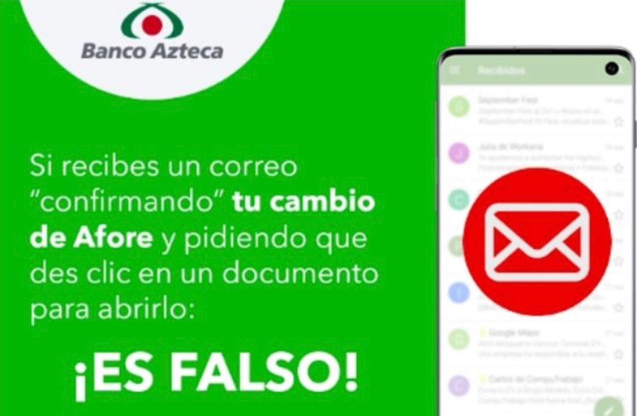 Banco Azteca alerta de fraude sobre Afore