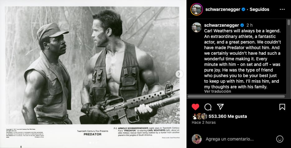 Famosos se unen en una despedida para el actor Carl Weathers