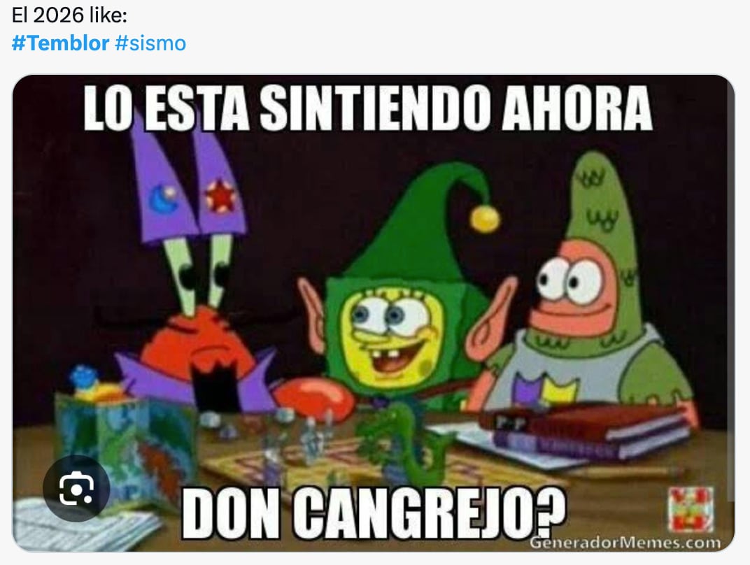 Memes del sismo del 2 de enero 2026