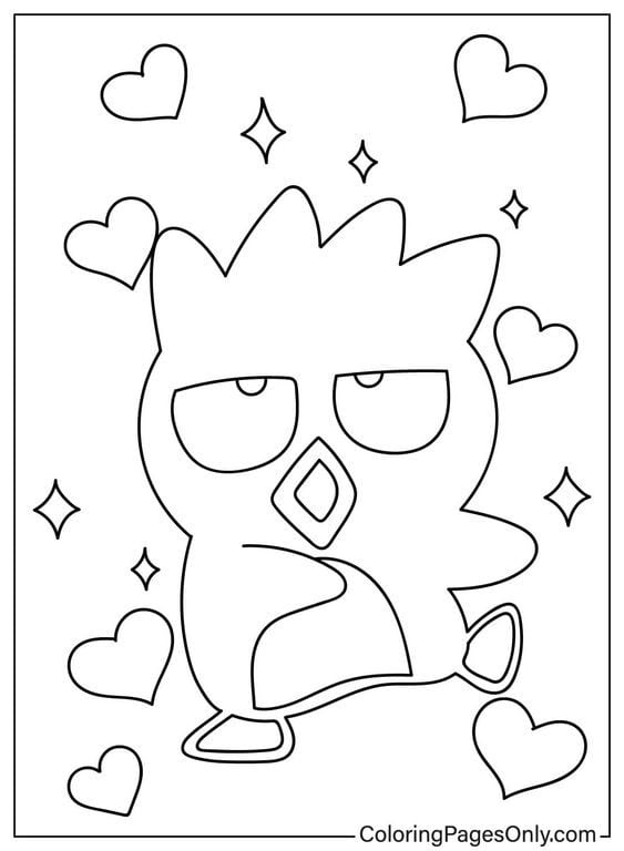 10 dibujos de Badtz-Maru para colorear del indiferente amigo de Hello Kitty y personaje de Sanrio