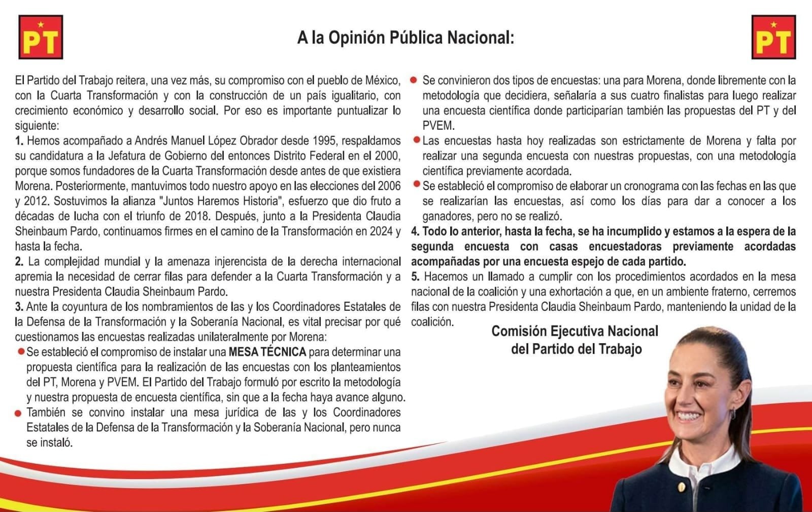 PT cuestiona a Morena antes del anuncio de su candidato en Sonora