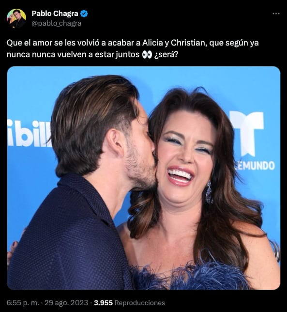 Pablo Chagra asegura que Christian Estrada y Alicia Machado habría terminado