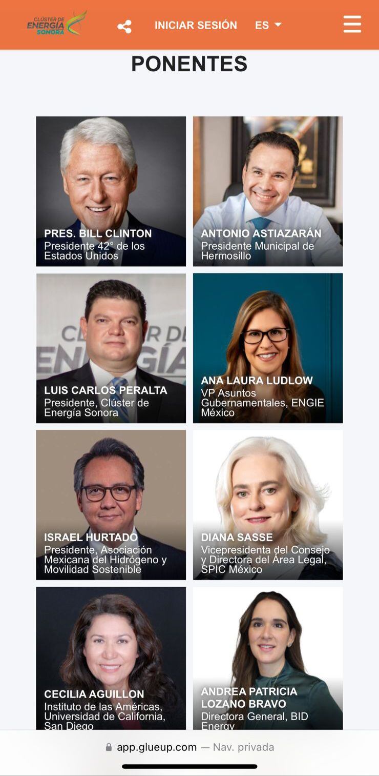 Bill Clinton en segundo Foro Mundial de Energía Solar en Hermosillo