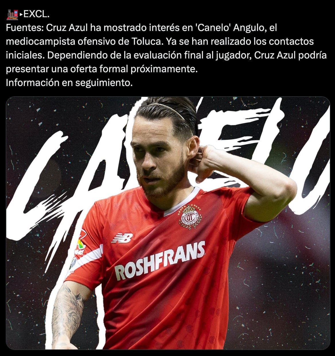 Cruz Azul busca al Canelo Angulo, '10' del Toluca