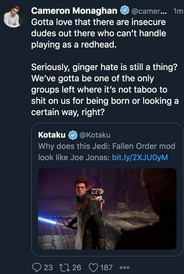 Mensaje de Cameron Monaghan