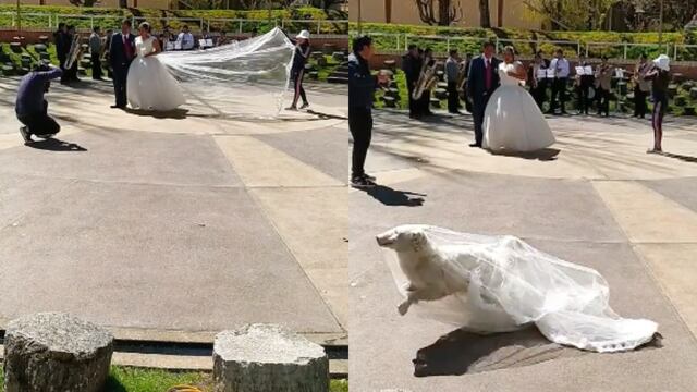 La foto para una boda se vio arruinada por un perro que quiso brillar más que la novia y el momento ya circula en TikTok