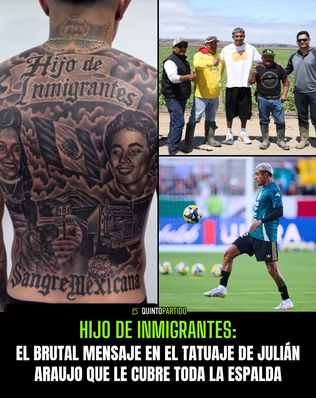 Tatuaje de Julián Araujo.