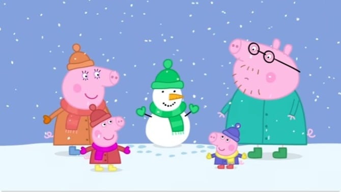 Capítulo Peppa Pig hace un muñeco de nieve con George