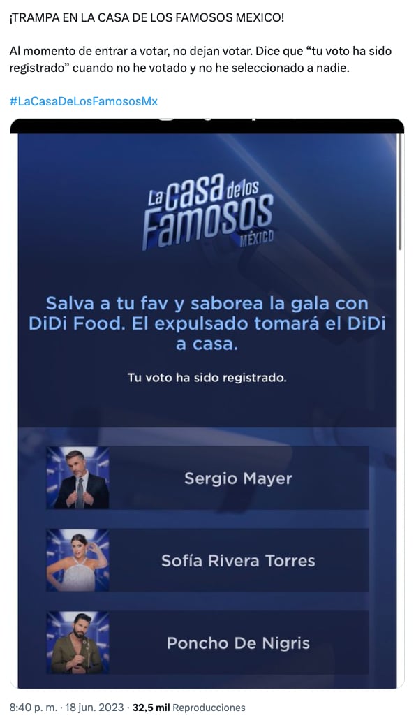 Reportan fallas en la plataforma de votos de La Casa de los Famosos México