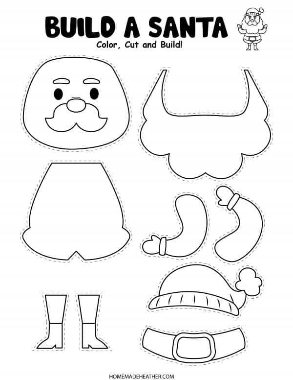 Santa Claus para colorear y armar: 6 plantillas bonitas para imprimir en Navidad