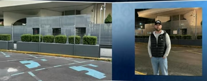 Comparación de la embajada de Estados Unidos actualmente y la que Ryan Wedding mostró.