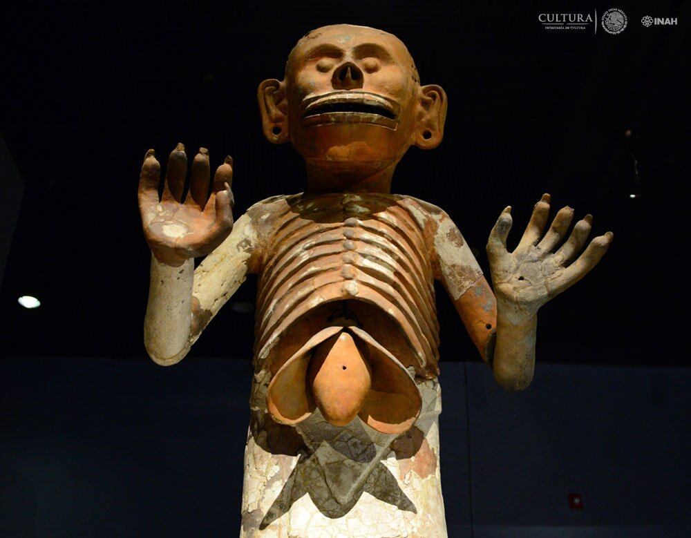 Mictlantecuhtli es el dios de la muerte y la oscuridad en la cultura mexica