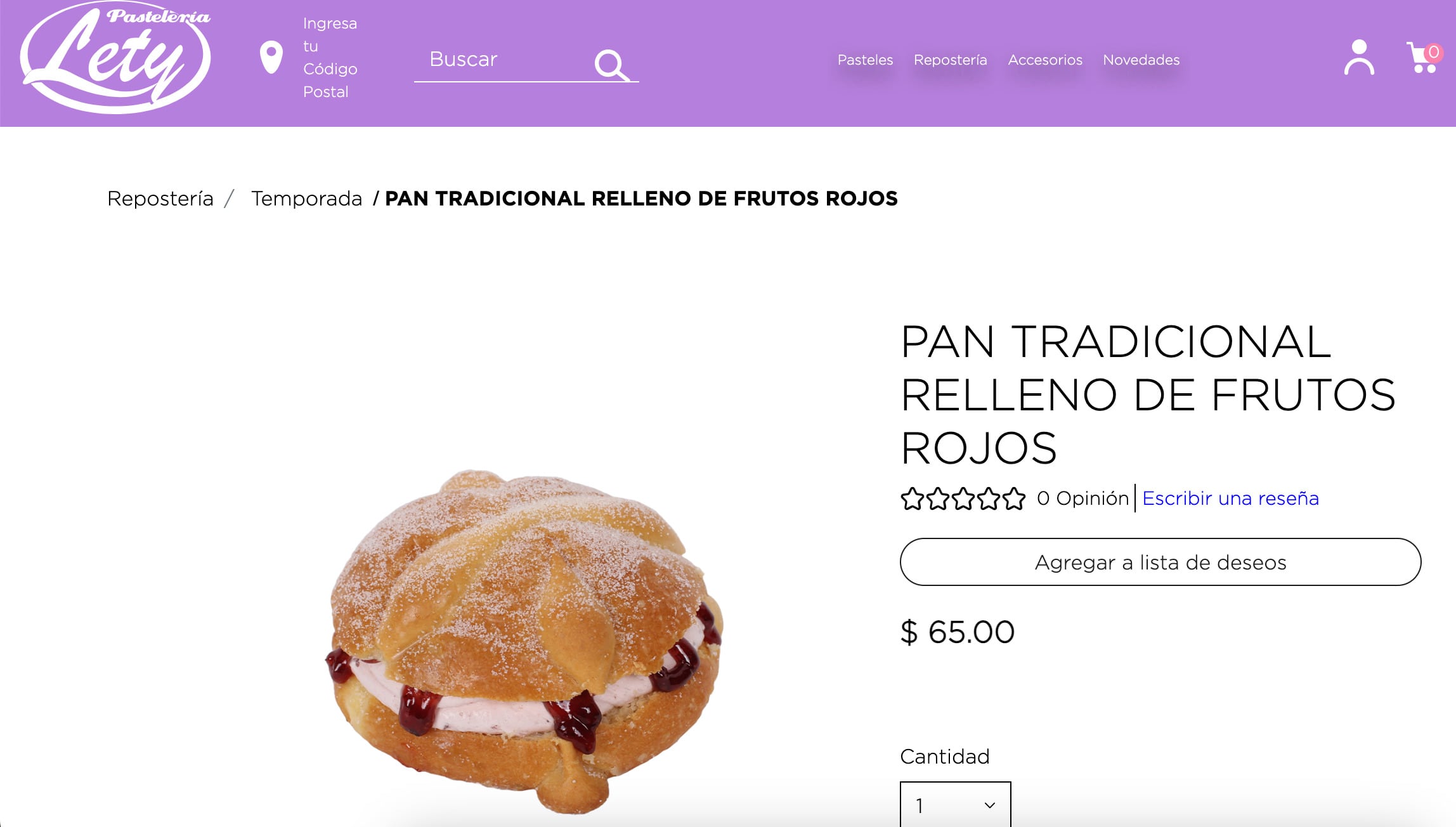 Pan de muerto en Pastelería Lety