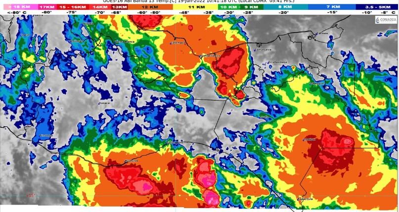 Imagen de satélite de Depresión tropical Celia