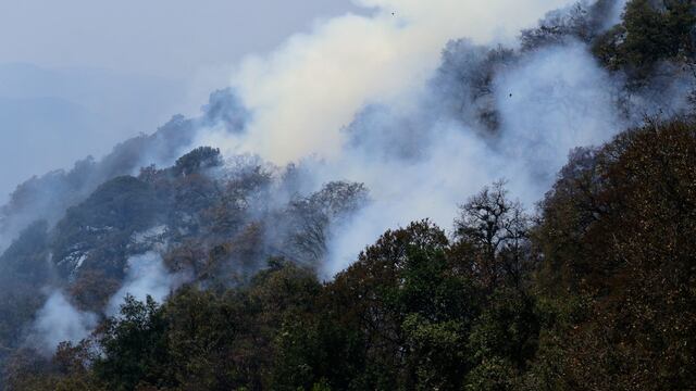 Incendio en el cerro del Tepozteco.