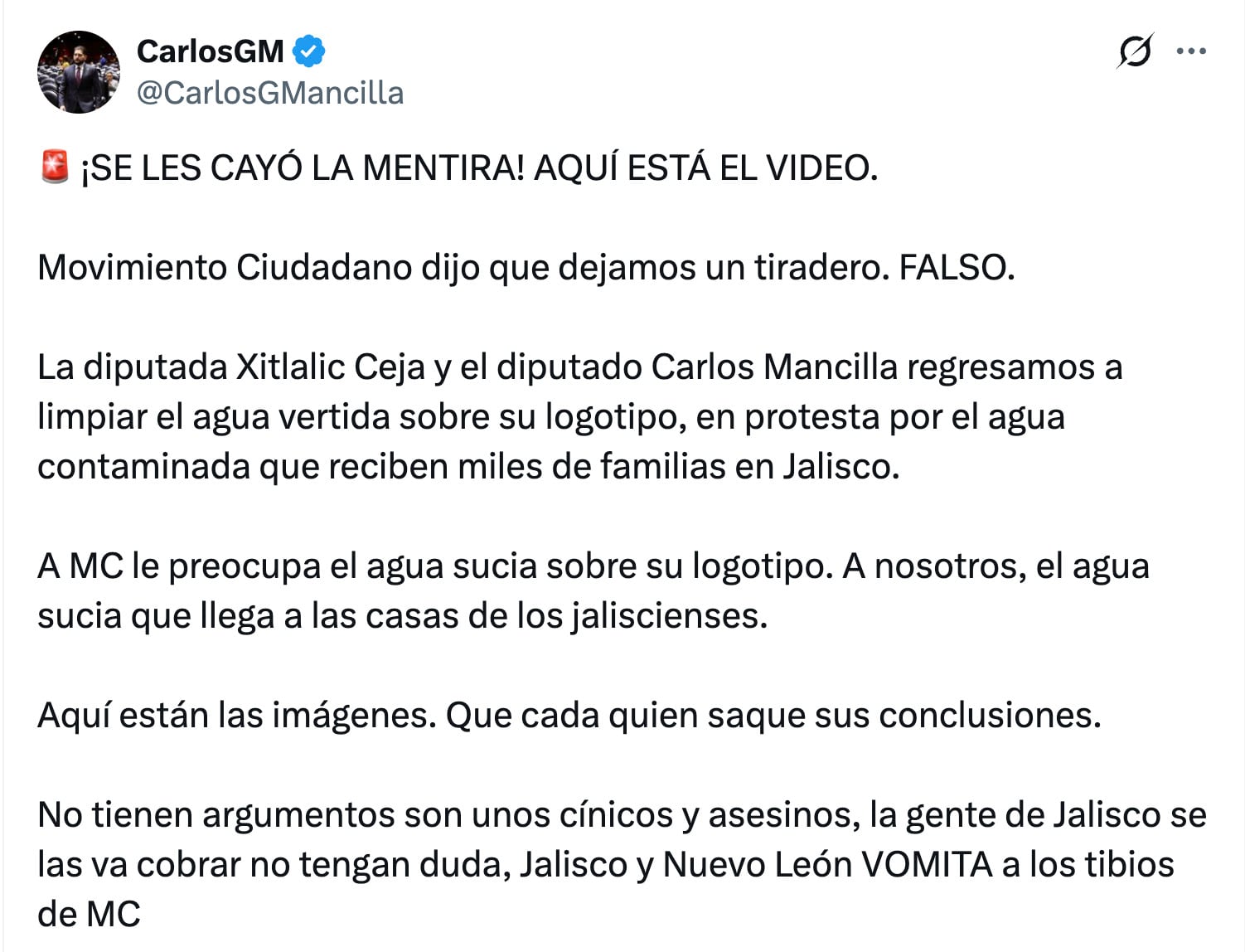 Carlos Gutiérrez Mancilla arremete contra MC: asegura que sí limpió tras pleito