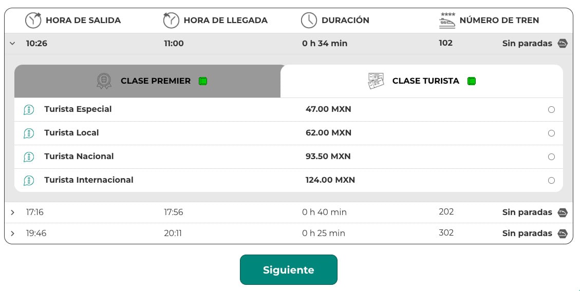 Precios del Tren Maya de Valladolid a Chichen Itzá