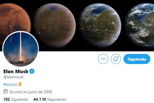Perfil de Twitter de Elon Musk