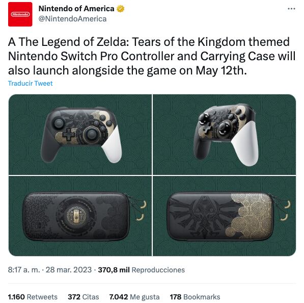 Presentan el nuevo Nintendo Switch OLED versión Zelda Tears of the Kingdom Edition