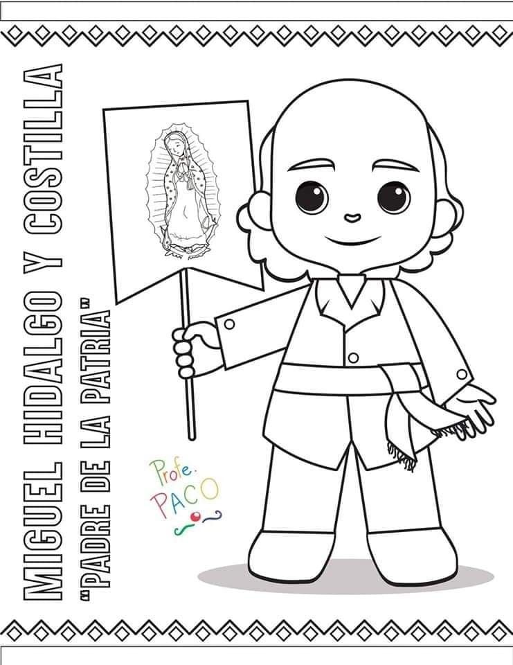 Dibujos para colorear de los héroes de la Independencia de México