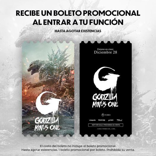 Boleto conmemorativo Godzilla Minus One