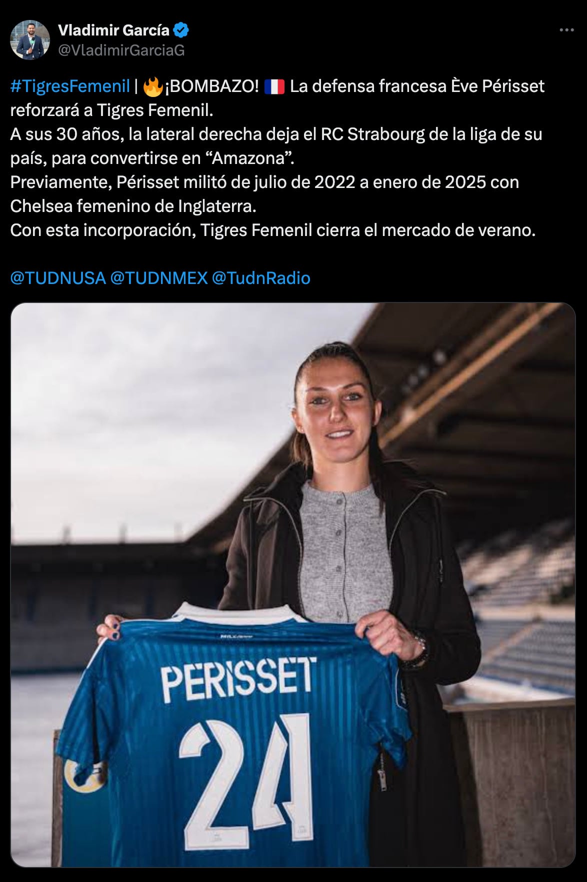 Ève Périsset, nueva jugadora de Tigres
