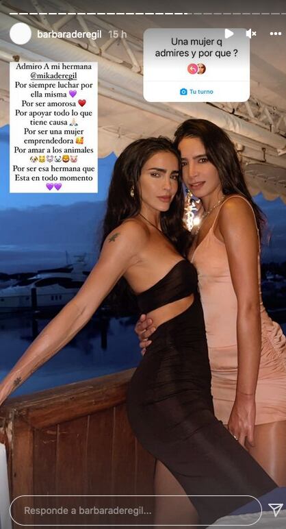 Bárbara de Regil admira a su hermana Mika de Regil.