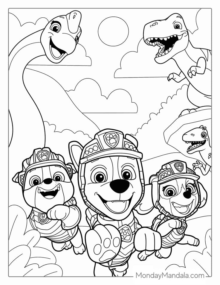 Dibujos de Paw Patrol en un día soleado de primavera