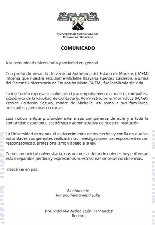 Comunicado de la UAEM