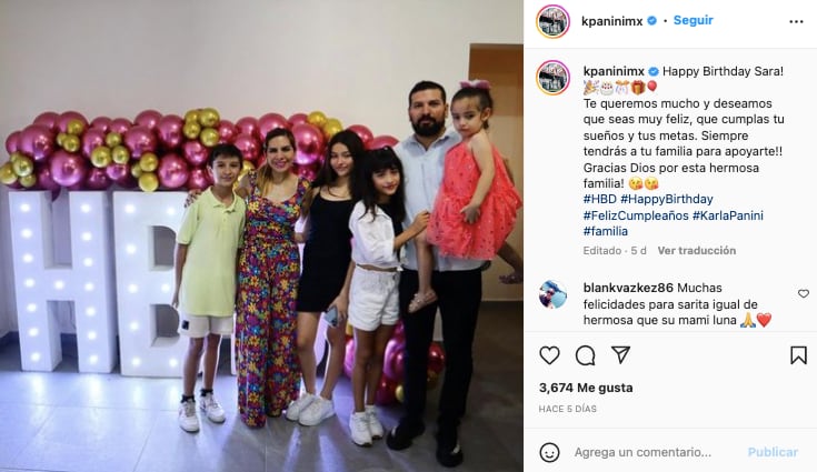 Karla Panini celebra cumpleaños de la hija de Américo Garza y Karla Luna