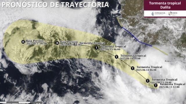 Tormenta Tropical Dalila hoy 13 de junio