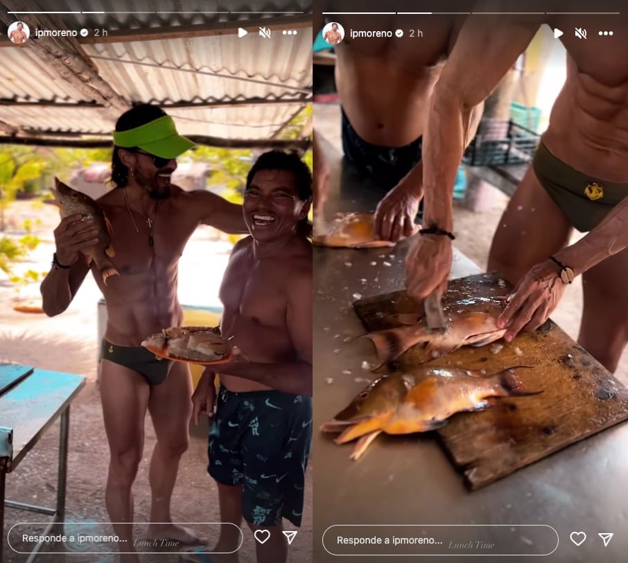 Isaac Moreno, novio de Galilea Montijo, se encuera para aprender a preparar pescado