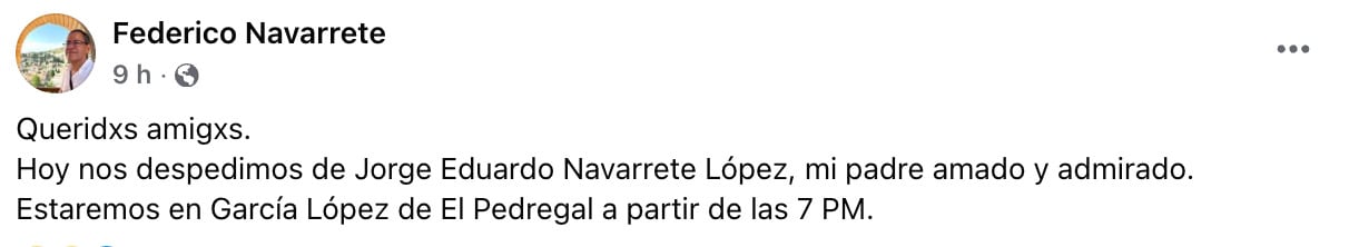 Hijo de Jorge Eduardo Navarrete