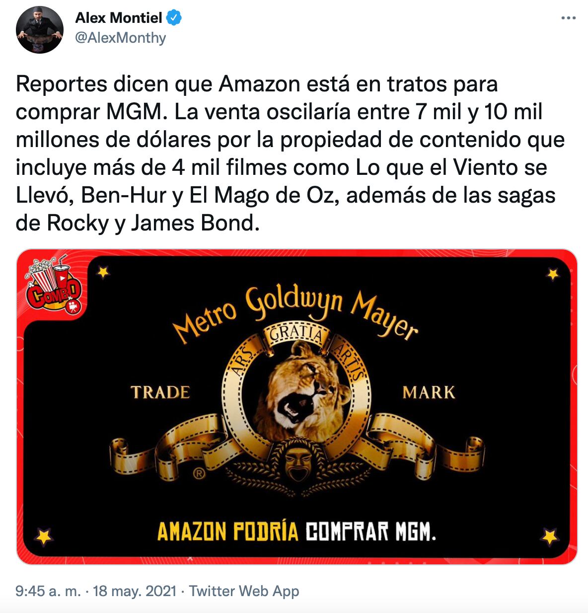 Reporte de compra de Amazon y MGM