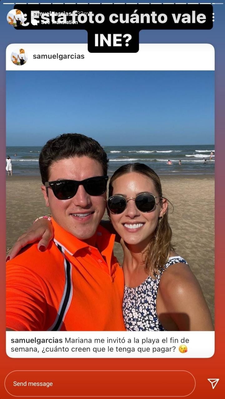 Foto de Samuel García y Mariana Rodríguez