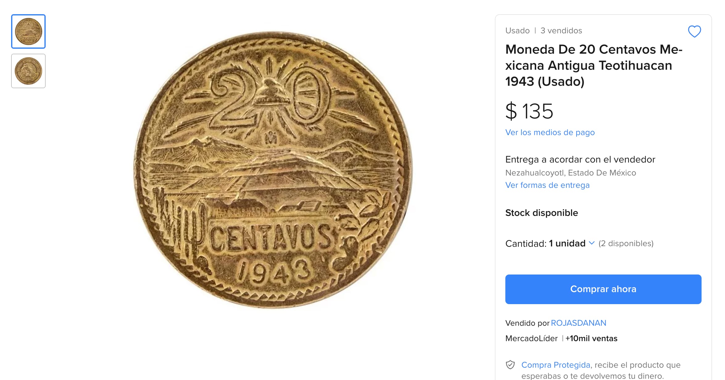 Moneda de 20 centavos mucho más barata
