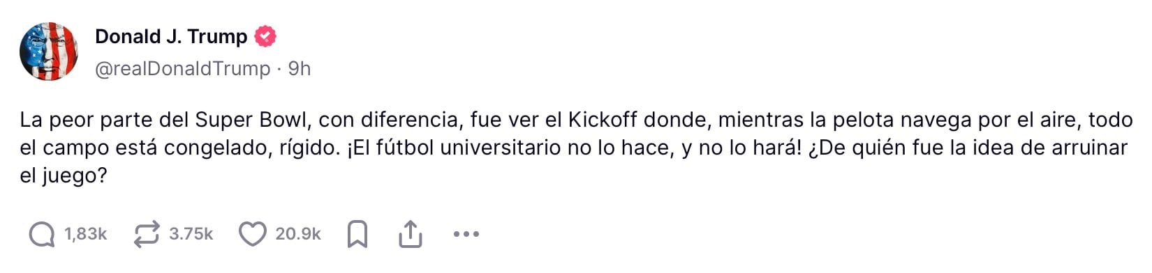 Donald Trump se burla de Taylor Swift en el Super Bowl 2025